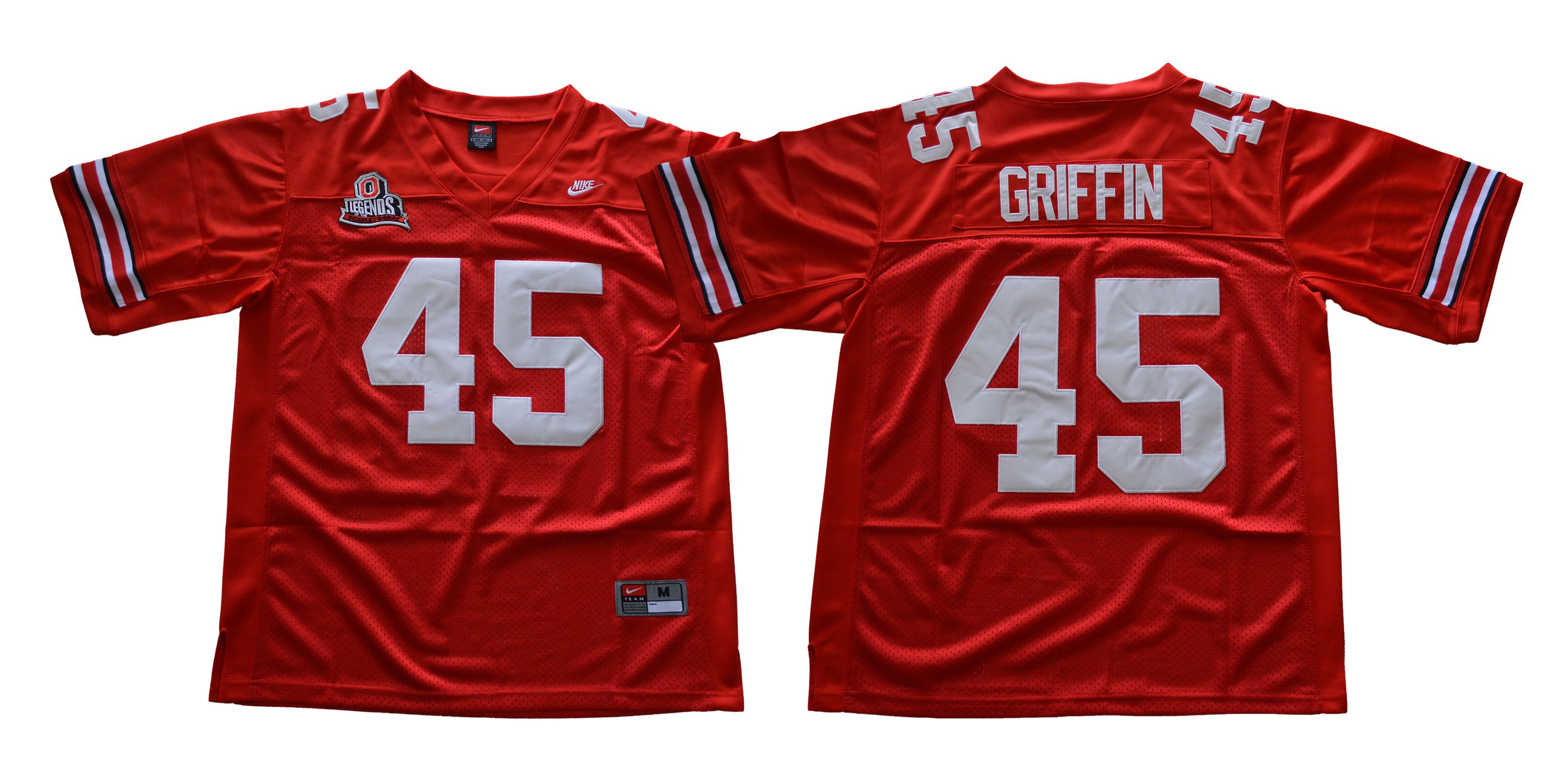 Men Ohio State Buckeyes 45 Griffin Red Throwback Nike NCAA Jerseys